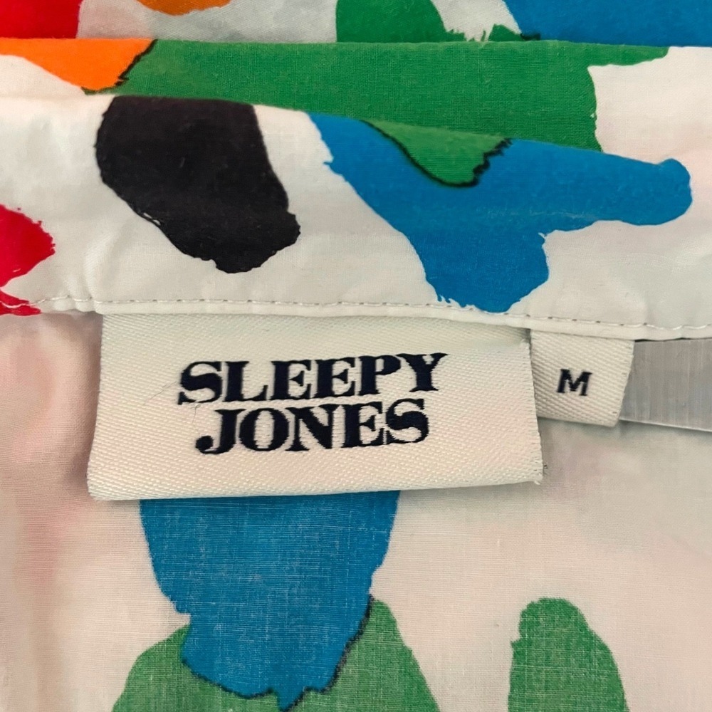 Sleepy Jones Marina Pajama Shirt 100% Cotton Multicolor Abstract Whimsical Artsy - Picture 5 of 8